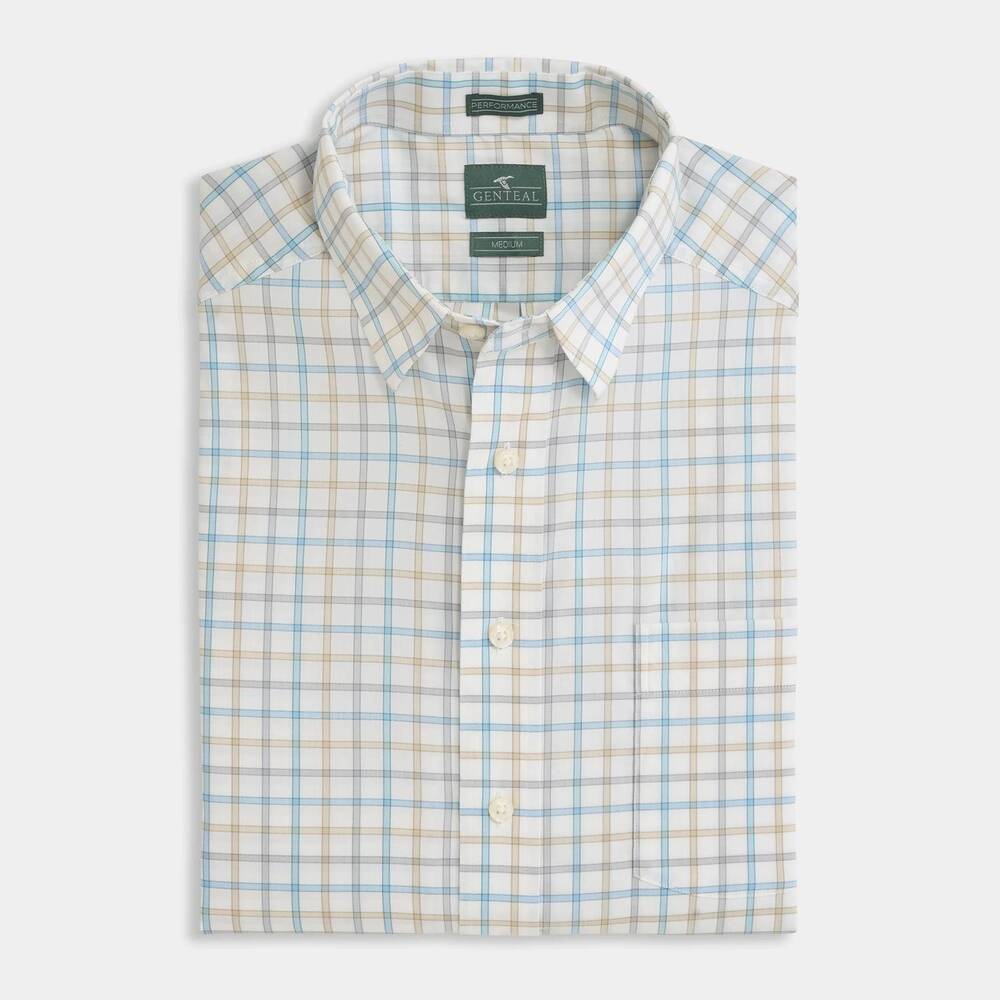 NEW GENTEAL men's heritage softouch performance sport shirt in sandbar